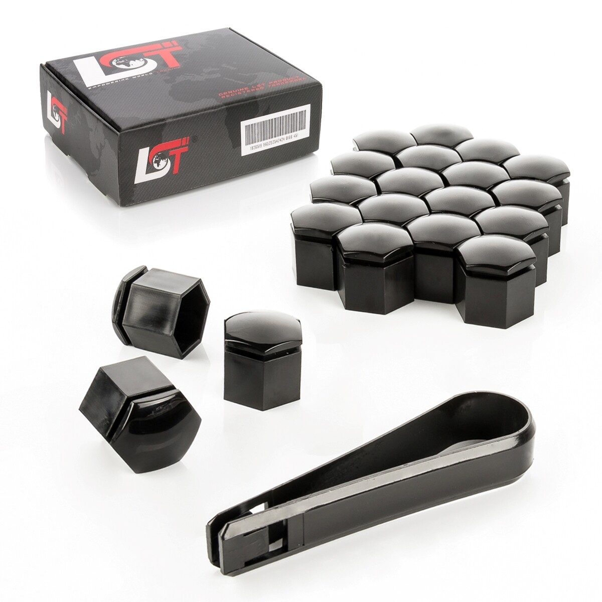 20x Wheel Bolt Shrouds 0 3/4in Black Shiny for BMW 1er 4er 5er 6er 7er
