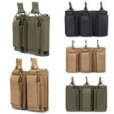 Tactical Molle Triple Open Top Magazine Pouch 2 in 1 Double Rifle Pistol Mag Bag