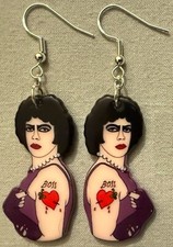 ROCKY HORROR PICTURE SHOW DR FRANK N FURTER EARRINGS Acrylic Plastic TIM CURRY 3