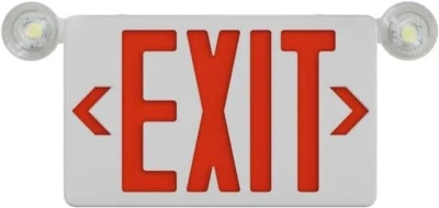 CIATA Ultra Bright LED Decorative Red Exit Sign & Emergency Light Combo Red Letter 6"