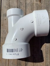 Charlotte Pipe 3" x 3" x 2" 1/4 Bend with Lowheel Inlet Pipe Fitting Sch. 40 PVC