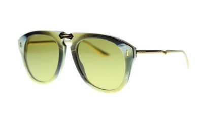 GUCCI GG0305s 003 OVERSIZED FOLDABLE Beige Green & Gold Sunglasses Sonnenbrille