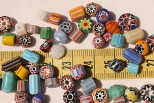 Assorted Matte Chevron 4mm 12mm Glass Tube Rondelle Beads Crafts /1oz/RS91
