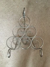 6 Bottle VintageView® Table Top Metal Wine Rack - Brushed Nickel Finish. 