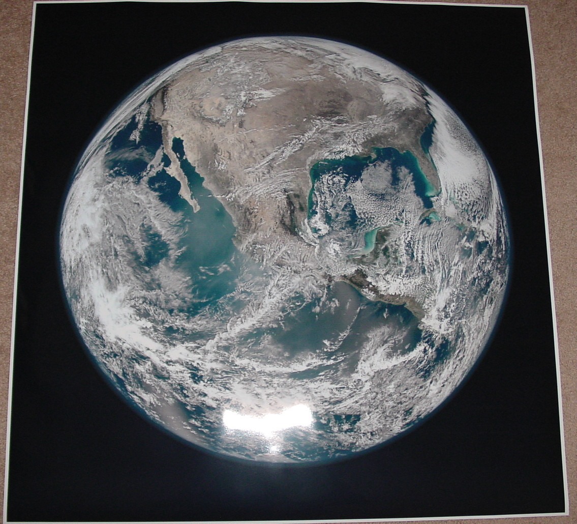 PLANET EARTH FROM SPACE POSTER PRINT 36x36 BIG HI RES 9 MIL PAPER