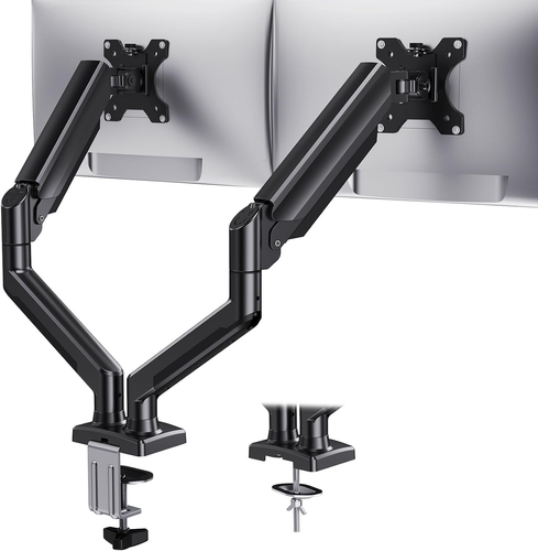 HUANUO Dual Monitor Mount for 2 Monitors up to 32 Inches, Each Arm Holds Max 22L - Photo 8/12