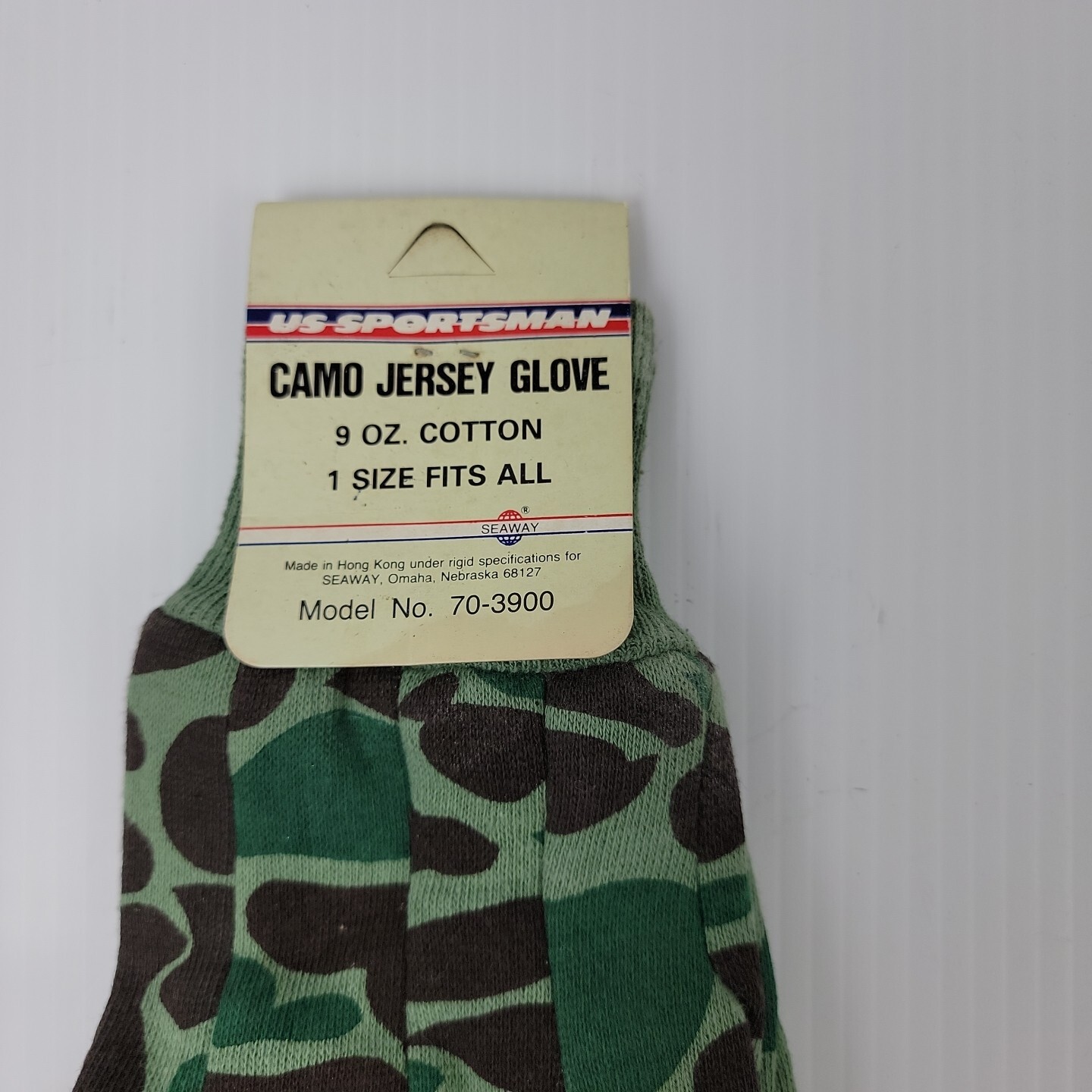 Vintage US Sportsman Men's Camouflage Jersey Gloves One Pair New With