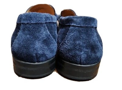 Stacy Adams Mens Neville Moc Toe Bit Slip On Size 8 Blue Suede Prom Party Event Stacy Adams Neville Moc-Toe Slip-On Memory Foam Loafers Navy  main image 3