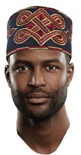 Navy-Blue Embroidered African Hand Woven ASO Oke Hat