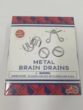 METAL BRAIN DRAINS 6 Pieces Wire Puzzle Test Mind Logic Game Brain  TeaserD04
