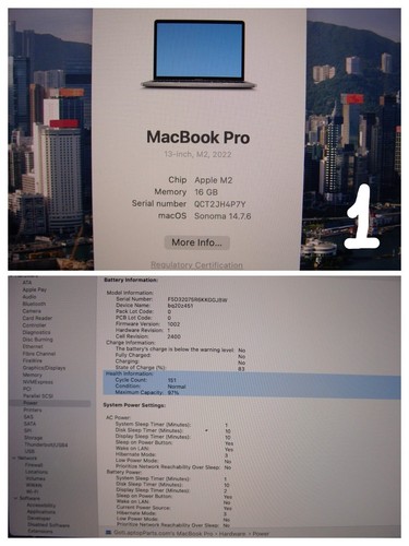 Apple MacBook Pro 13" 2022 A2338 M2 8/10GPU 3.49GHz 16GB 512GB MNEH3LL/A Sonoma - Picture 14 of 22