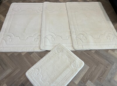 RÖMISCHE WASCHBARE MATTEN 4-TEILIGES SET NEU 2025 WING BOURDER DESIGN RUTSCHFEST CREME