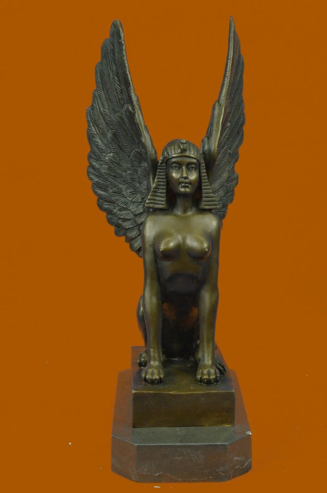 Estatuilla de bronce de latón macizo IronWork gato esfinge escultura fundida en caliente oferta en el hogar Foto 3 de 4