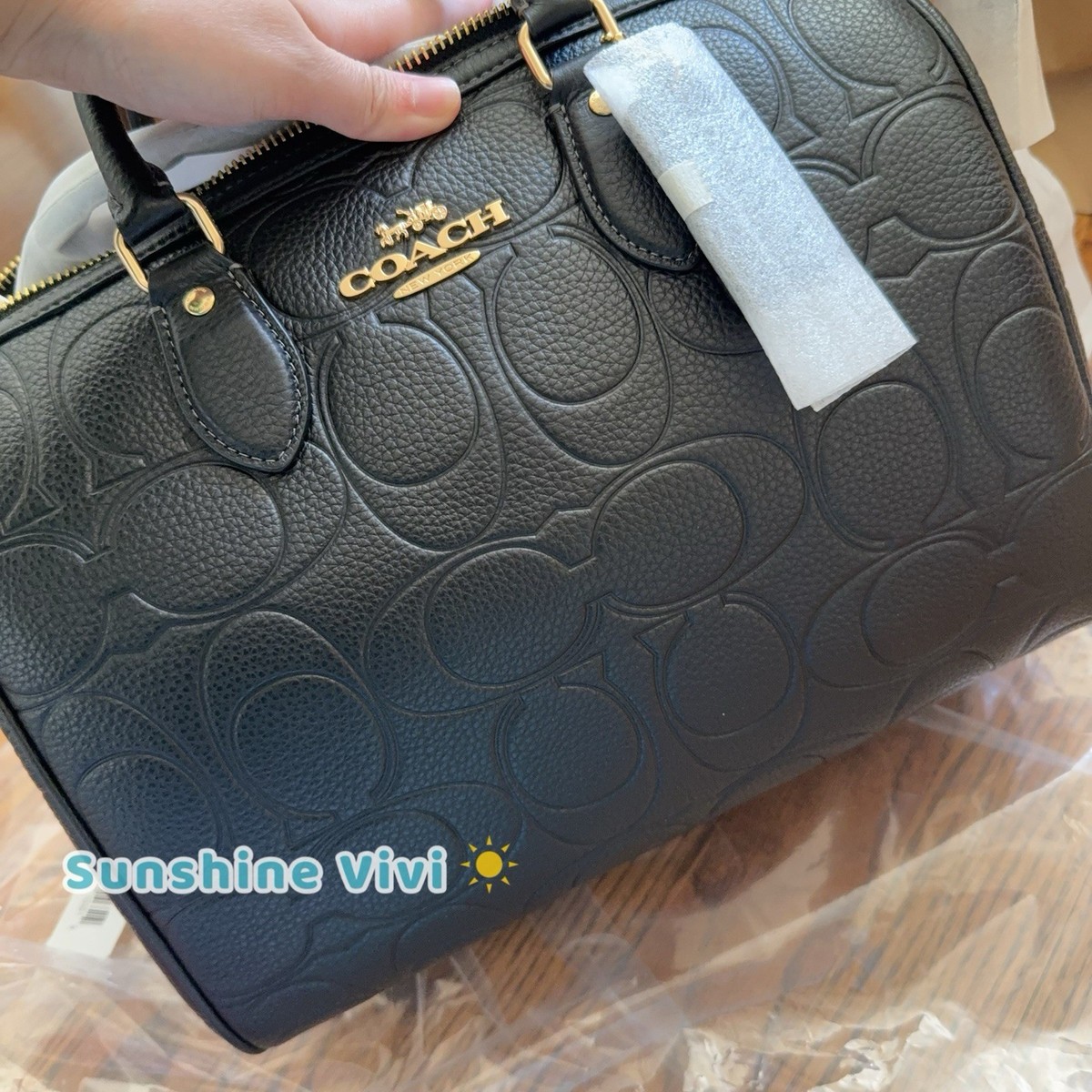 NWT Coach CCD53 Rowan Large Satchel Bag In Signature Leather Gold