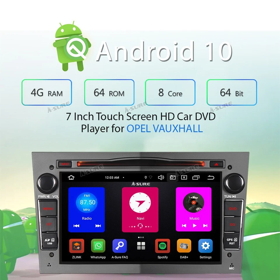 Grau 8 Core 4+64GB Radio Navi GPS Autoradio Für Opel Zafira B Corsa C D Astra H - Bild 2 von 4