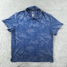 All in Motion Blue Camo Print Polo Shirt Mens XXL Short Sleeve Golf Activewear