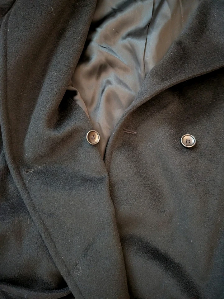 Gabardina de lana negra Brooks Brothers para mujer talla 12 vintage Foto 3 de 4