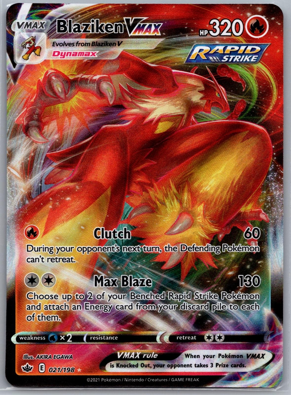 Blaziken VMAX 021/198 Holo VMAX Rare Chilling Reign Pokemon Near Mint