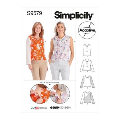 SIMPLICITY Schnittmuster 9579 Misses Adaptive Damenoberteile Größe 6-14