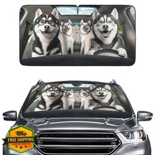 GENANY Husky Windshield Sun Shade 64x32 Inch Sedan SUV Truck UV Protector