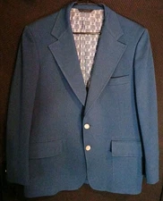 Vtg Curlee Mens Blazer/Suit Jacket Blue 20x23x32 B20
