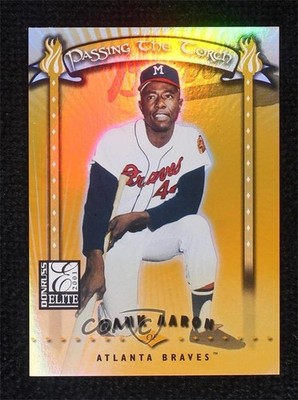 2001 Donruss Elite Passing the Torch 694/1000 Hank Aaron #PT-9 HOF 0qo1