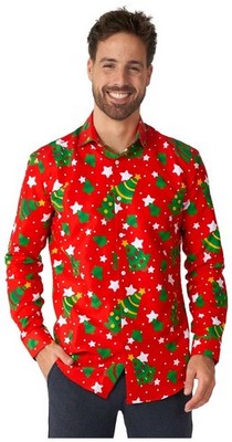 Suitmeister Men's Shirts Christmas Trees Stars Red - Opposuits