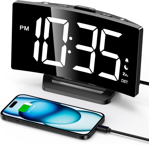 Goloza Digitaler Wecker LED Uhr 12/24HR 2 LautstäRken 3 WecktöNe Snooze-image