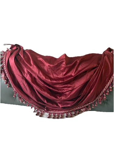 Vintage Waterfall Valance Brick Red Beaded Silk TASSEL 17Lx28W* set of 4 pices