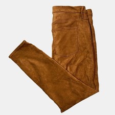 Good American Good Waist Faux Golden Brown Suede Pants Women's Size 18