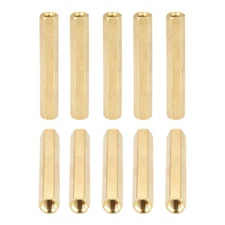 10Pack M4x40mm(DxL) Hex Standoff Spacer Nuts Female Brass Coupling Screws