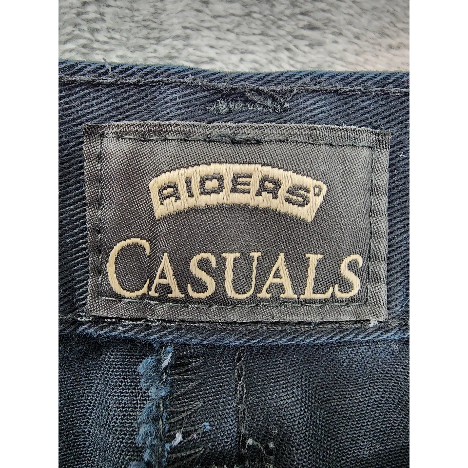Calça Vintage Anos 90 Riders Casual Cintura Alta Perna Cônica Tamanho 12M Algodão Preto  - Imagem 4 de 4