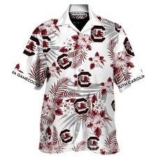South Carolina Gamecocks Floral Red Hawaiian Shirt
