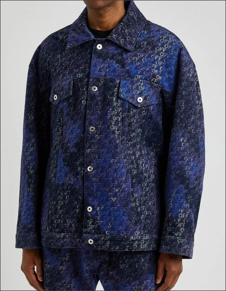 2k New Off-White c/o Virgil Abloh Jacket Coat Jacquard Denim Logo Men S Italy image 1