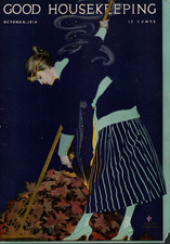 1916 Good Housekeeping October Coles Phillips Fadeaway Original cover -Very Rare