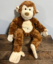 Douglas Brown Beige Monkey Plush No Sound missing belly button  12-14 in