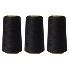 Sewing Thread Cone Set, 3 Pack Serger Thread, 3000 Yards Each, All Purpose Th...