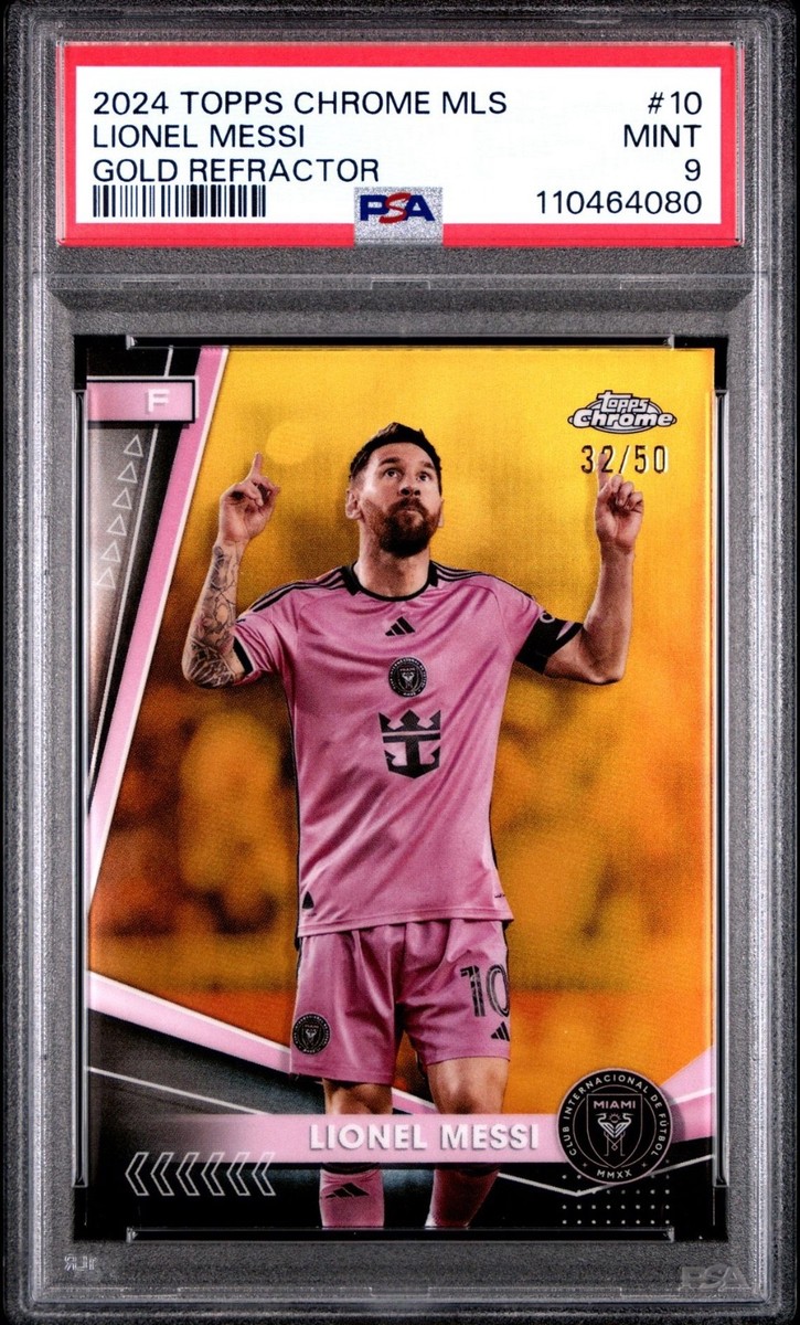 2024 Topps Chrome MLS Lionel Messi #10 true Gold Refractor /50 PSA