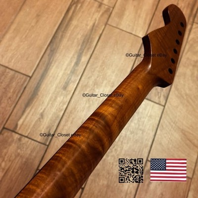 SALE Roasted Flame Maple Rosewood Strat Neck fits Warmoth Stratocaster body SR2N