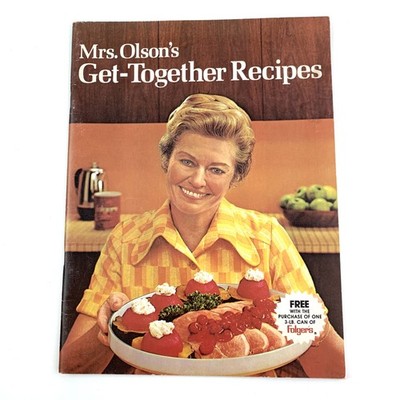 Vintage 1973 Mrs Olson's Get-Together Recipes Cookbook Folgers Coffee Promo