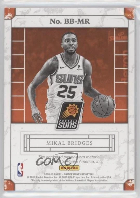 2018-19 Panini Cornerstones Building Blocks Memorabilia Mikal Bridges Rookie RC - Image 2 of 2