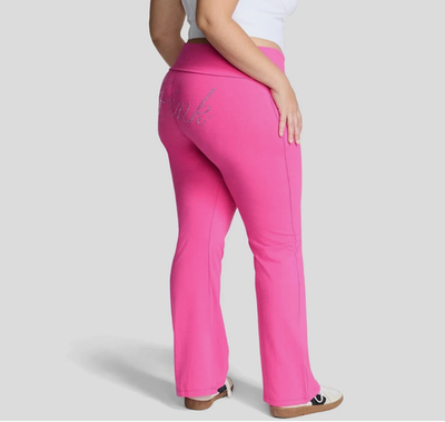 VICTORIA'S SECRET PINK ALL-DAY COTTON FOLDOVER FLARE LEGGINGS size