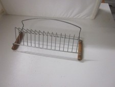 cd storage holder metal with wood stand table top use handy helper old used