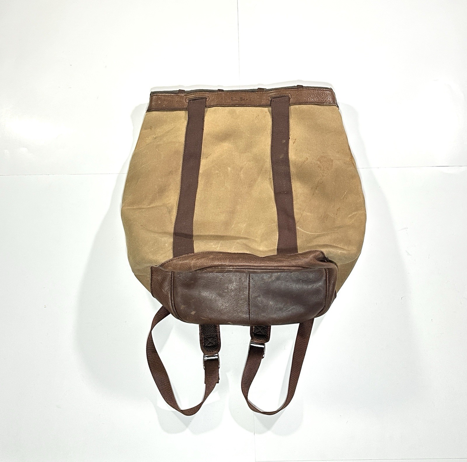 Brown Canvas Leather Hiking Bag Military