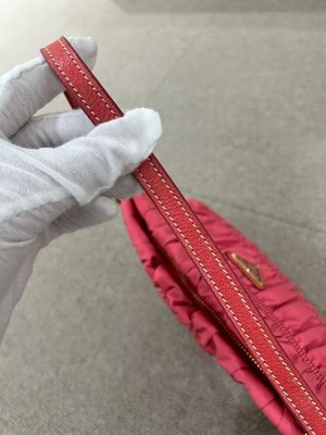 PRADA Vintage Logo Pochette Mini Shoulder Bag Handbag Pink Gold