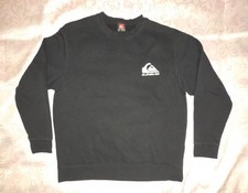 Quicksilver Black Logo Crewneck Sweatshirt Pullover Adult Large Surf Skater