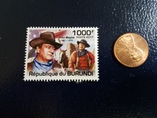 Estampilla perforada John Wayne actor estadounidense Chisum Republique Du Burundi