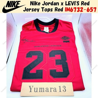 シャツ Nike Jordan x LEVI'S Red Jersey Tops Red s-l400.jpg
