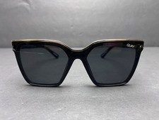 Quay Level Up 125 Womens Sunglasses Black Gold Tone Read