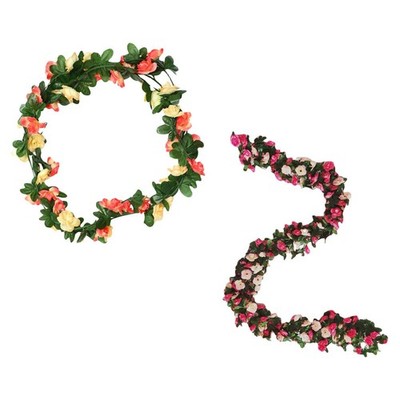 2 Pcs Gefälschte Rose Künstliche Ranken Haushaltsschmuck Blumenreben
